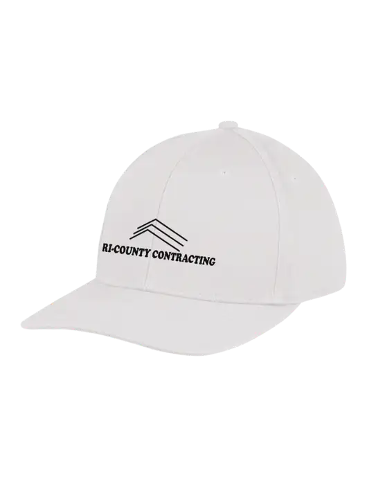 Premium Modern Structured Twill White Snapback Cap w/Tri-County Logo
