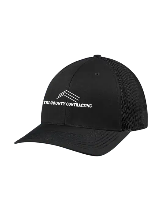 Richardson Adjustable Snapback Original 112 Trucker Cap Black w/Black Mesh w/Tri-County Logo