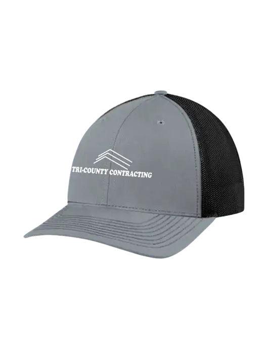 Richardson Adjustable Snapback Original 112 Trucker Cap Heather Grey w/Black Mesh w/Tri-County Logo
