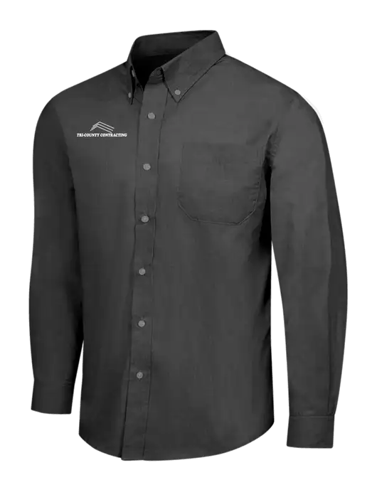 Soft Black Crosshatch Easy Care Shirt w/Tri-County Logo