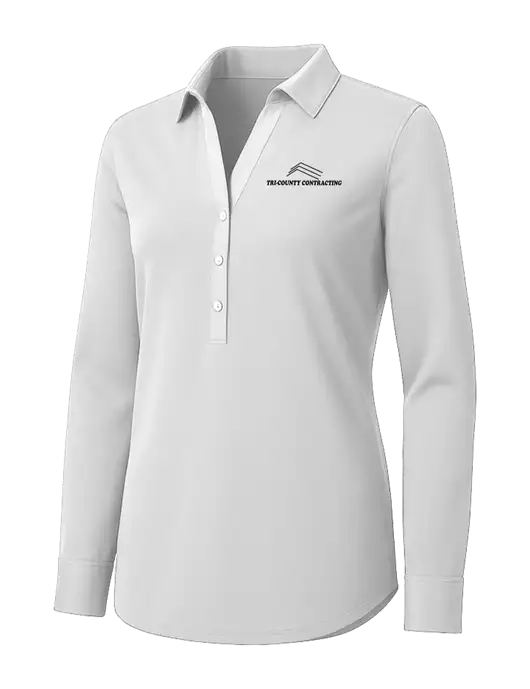 Womens White City Stretch Shirt w/Tri-County Logo