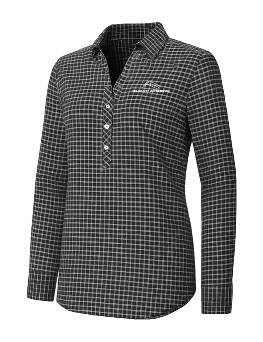 Womens Dark Grey/White City Stretch Shirt w/Tri-County Logo