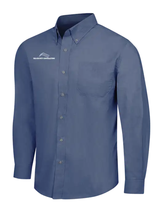 Light Navy Crosshatch Easy Care Shirt w/Tri-County Logo