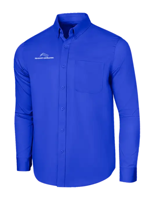 Long Sleeve Dark Royal Superpro React Twill Shirt w/Tri-County Logo