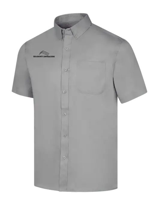 Short Sleeve Light Grey Superpro React Twill Shirt w/Tri-County Logo