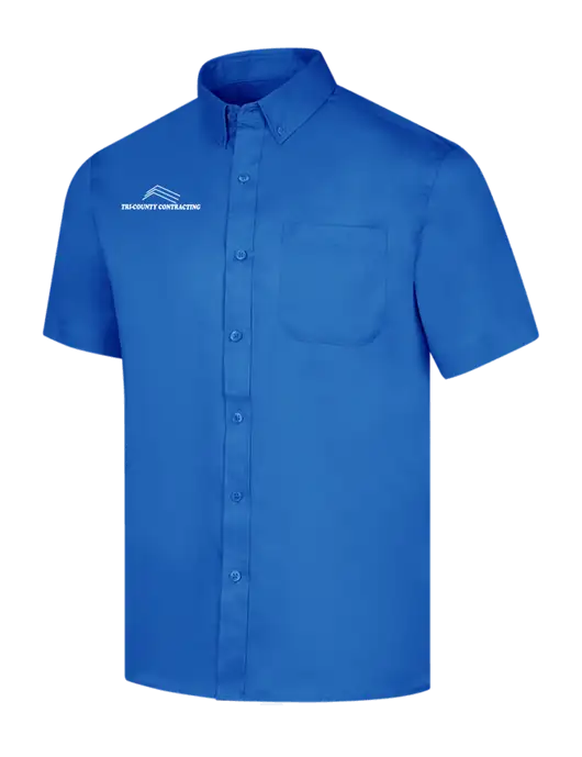 Short Sleeve Royal Blue Superpro React Twill Shirt w/Tri-County Logo