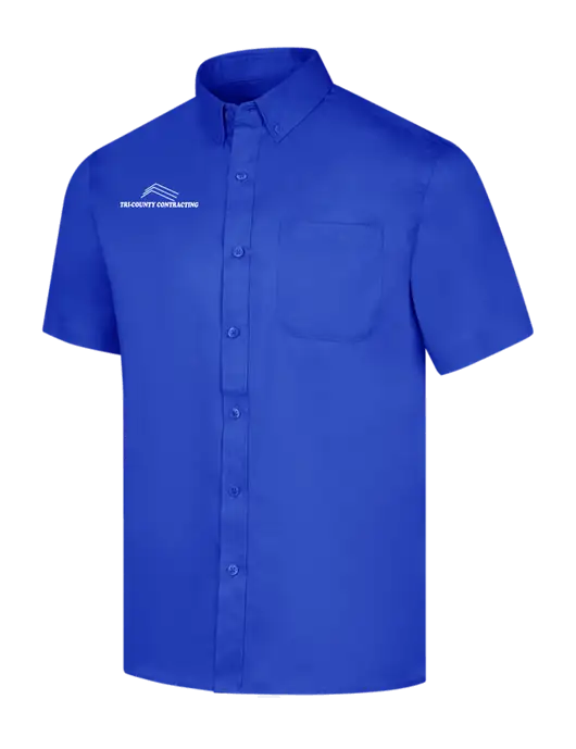 Short Sleeve Dark Royal Superpro React Twill Shirt w/Tri-County Logo