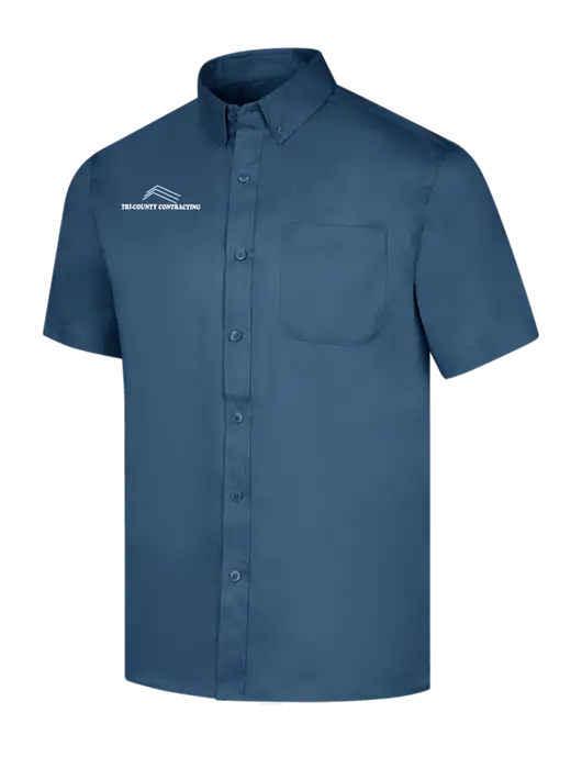 Short Sleeve Light Navy Superpro React Twill Shirt w/Tri-County Logo