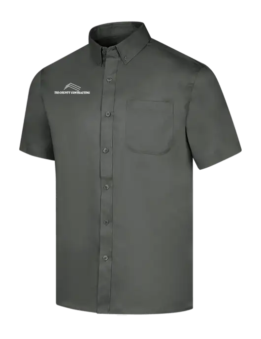 Short Sleeve Dark Grey Superpro React Twill Shirt w/Tri-County Logo