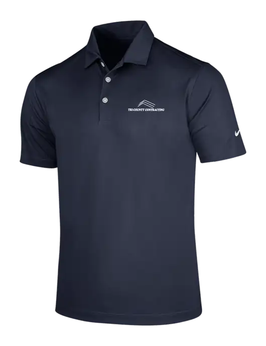 NIKE Dark Navy Dri-Fit Vertical Mesh Polo w/Tri-County Logo