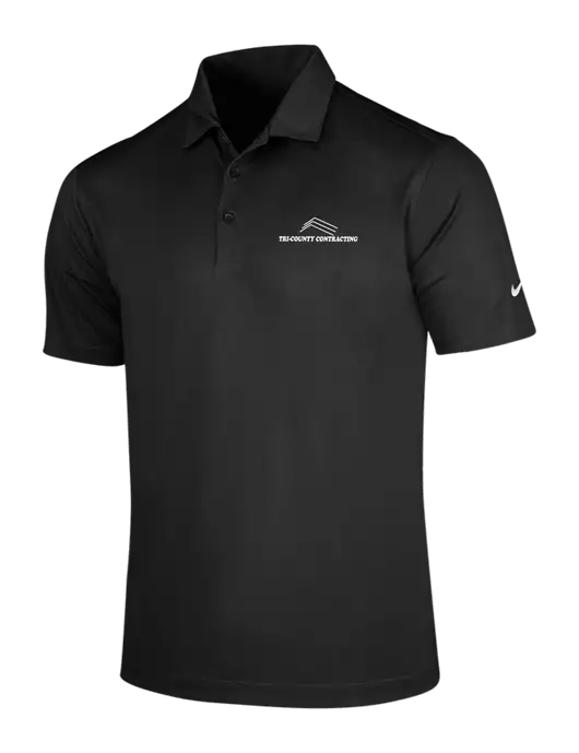 NIKE Black Dri-Fit Vertical Mesh Polo w/Tri-County Logo