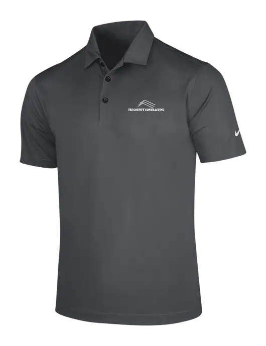 NIKE Dark Grey Dri-Fit Vertical Mesh Polo w/Tri-County Logo