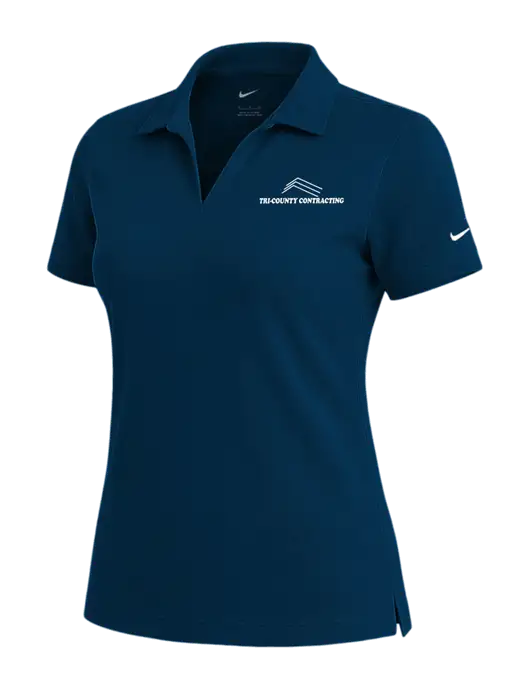 NIKE Navy Womens Dri-Fit Micro Pique Polo w/Tri-County Logo