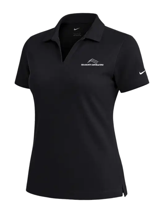 NIKE Black Womens Dri-Fit Micro Pique Polo w/Tri-County Logo
