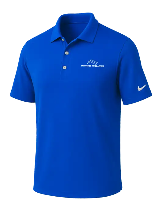 NIKE Royal Dri-Fit Micro Pique Polo w/Tri-County Logo