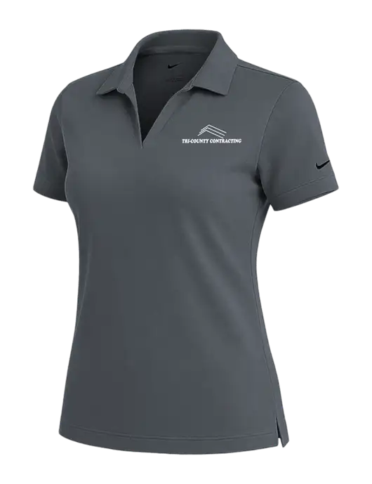 NIKE Dark Grey Womens Dri-Fit Micro Pique Polo w/Tri-County Logo