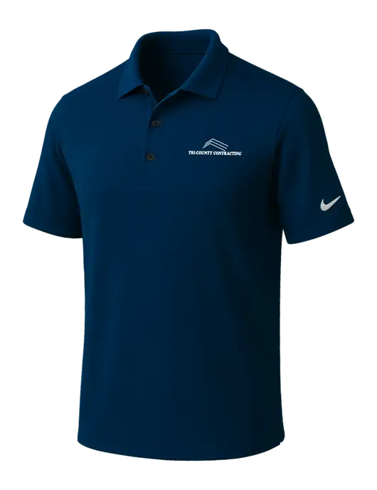 NIKE Navy Dri-Fit Micro Pique Polo w/Tri-County Logo