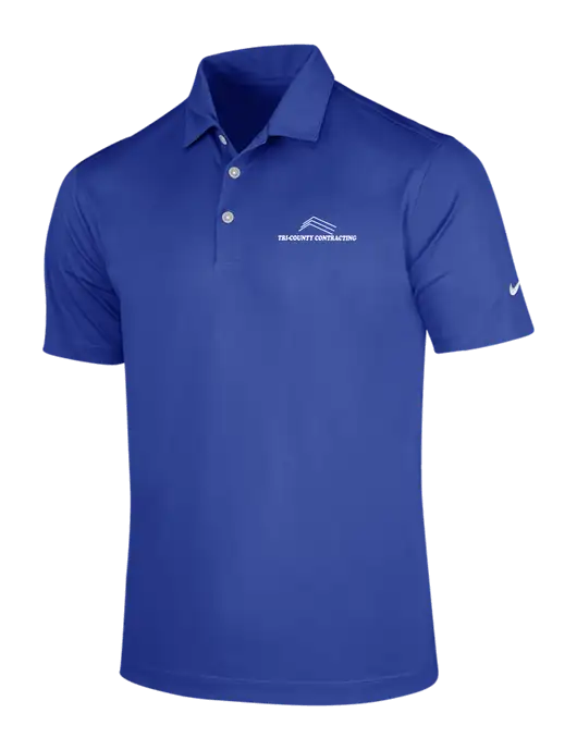 NIKE Dark Royal Dri-Fit Vertical Mesh Polo w/Tri-County Logo