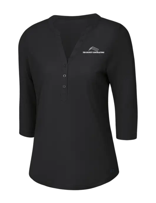 OGIO Blacktop Jewel Henley w/Tri-County Logo