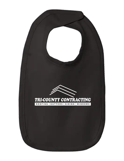 Rabbit Skins Black Infant Premium Jersey Bib w/Tri-County Logo