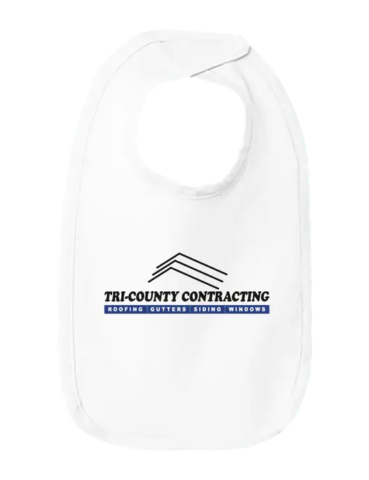 Rabbit Skins White Infant Premium Jersey Bib w/Tri-County Logo