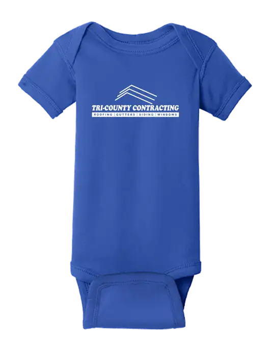 Rabbit Skins Royal Infant Short Sleeve Baby Rib Bodysuit w/Tri-County Logo