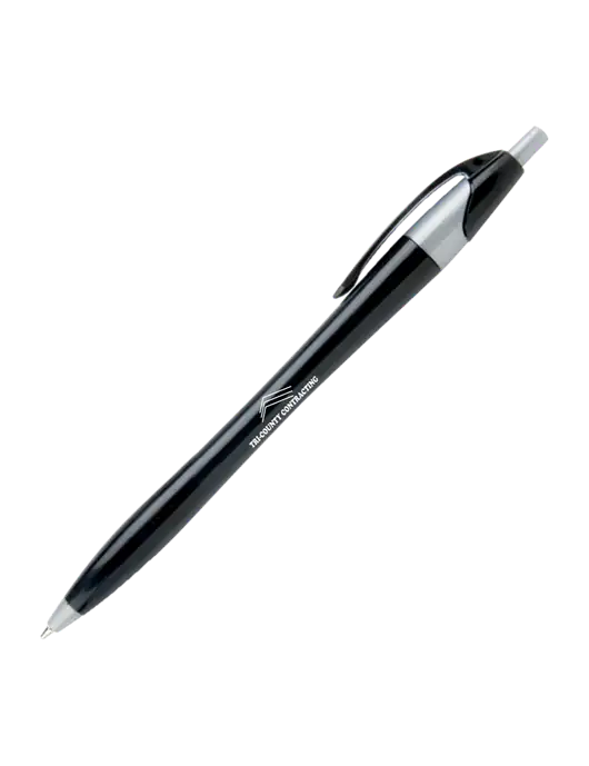 Novella Black/Silver Corporate Pen - Blue Ink w/Tri-County Logo