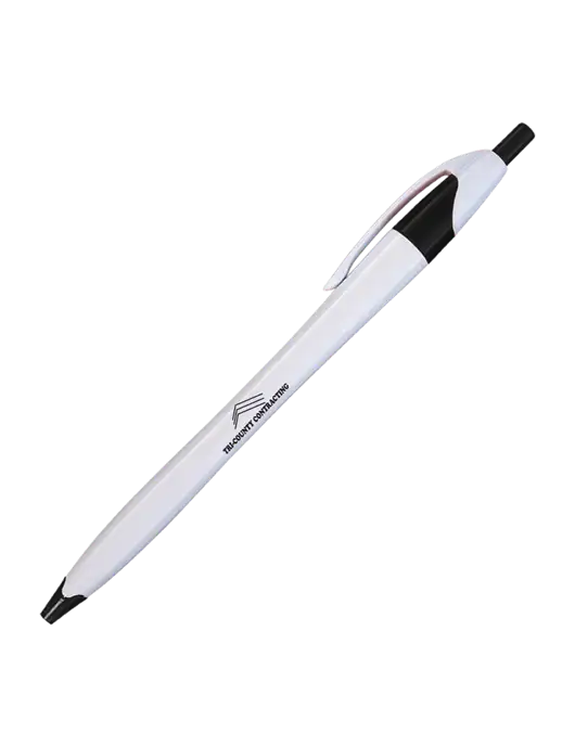 Novella White/Black Classic Pen - Blue Ink w/Tri-County Logo