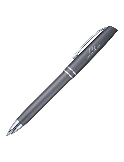 Gunmetal Anguilla Black Ink Pen w/Tri-County Logo