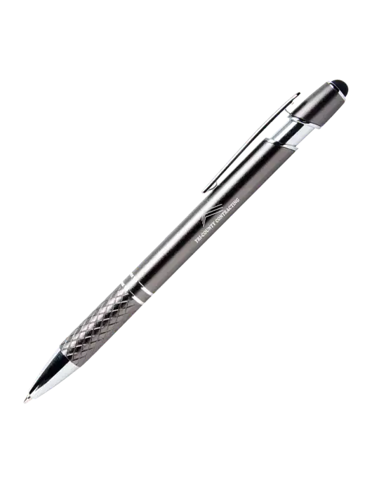 Valencia Gunmetal Stylus Pen - Black Ink w/Tri-County Logo