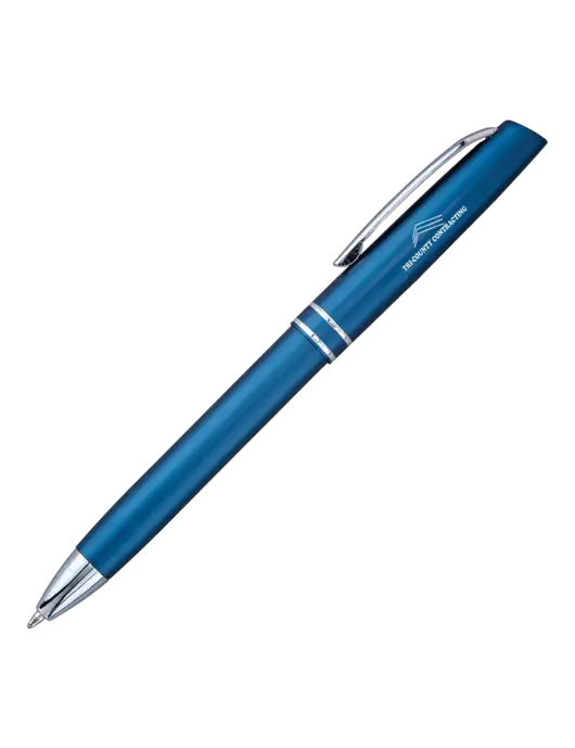 Blue Anguilla Black Ink Pen w/Tri-County Logo