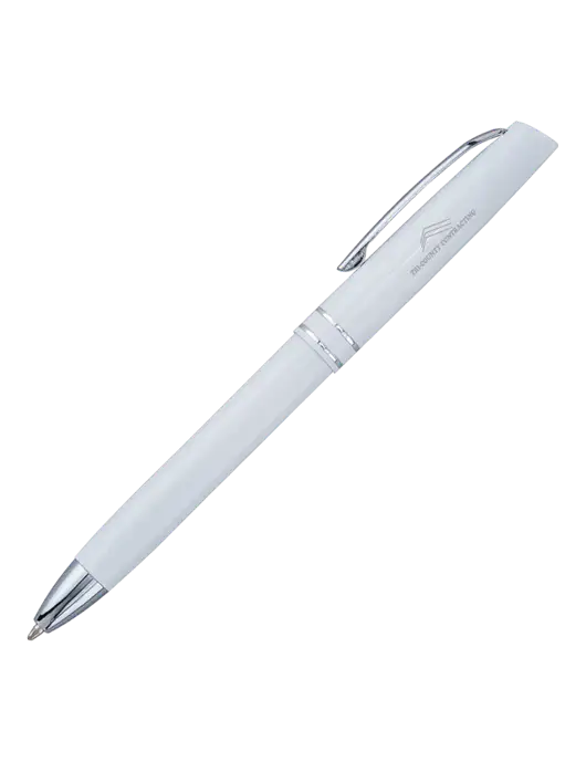 White Anguilla Black Ink Pen w/Tri-County Logo