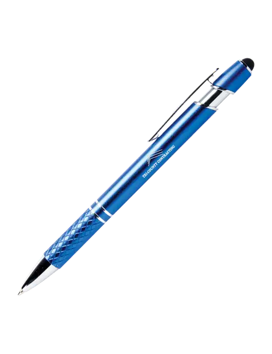 Valencia Blue Stylus Pen - Black Ink w/Tri-County Logo