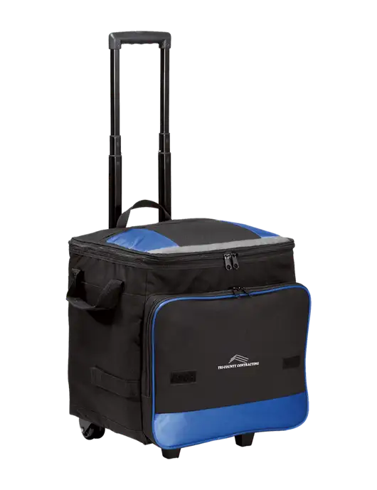 Twilight Blue Rolling Cooler w/Tri-County Logo