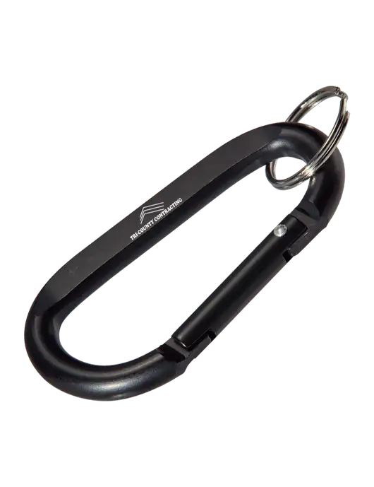 Black Carabiner & Key Ring w/Tri-County Logo
