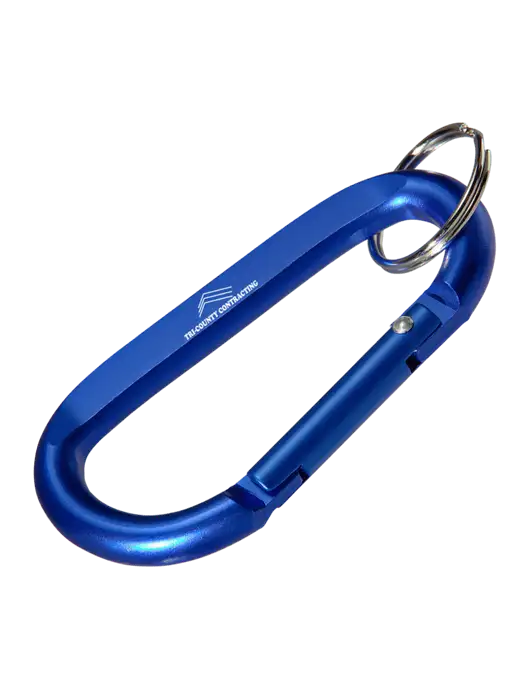 Blue Carabiner & Key Ring w/Tri-County Logo