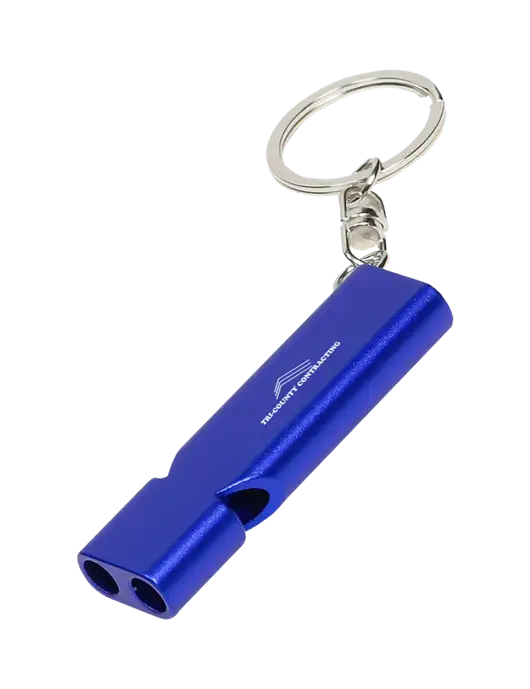 Quick Alert Blue Safety Whistle w/Tri-County Logo