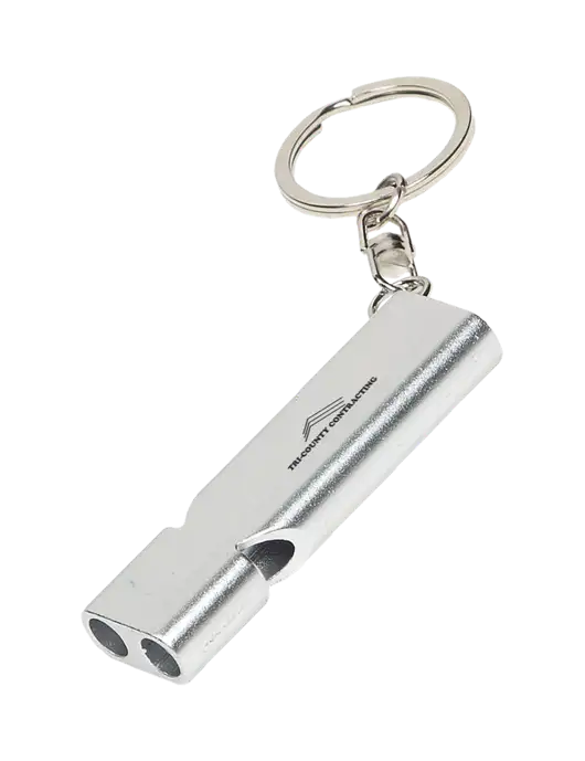 Quick Alert Silver Safety Whistle w/Tri-County Logo