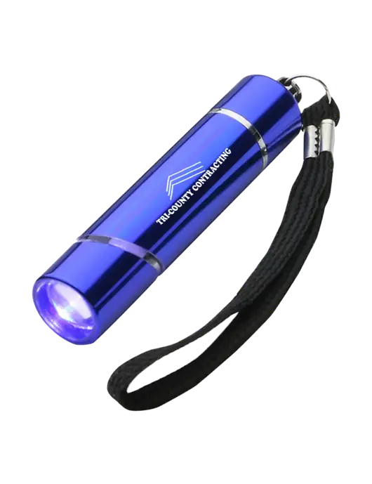 Blue Aluminum Scope LED Flashlight w/Tri-County Logo