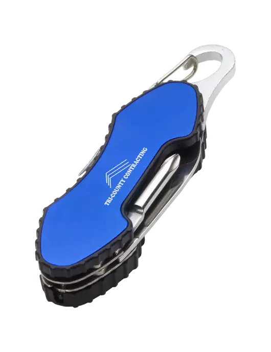 Blue 6 in 1 Tool with Carabiner w/Tri-County Logo