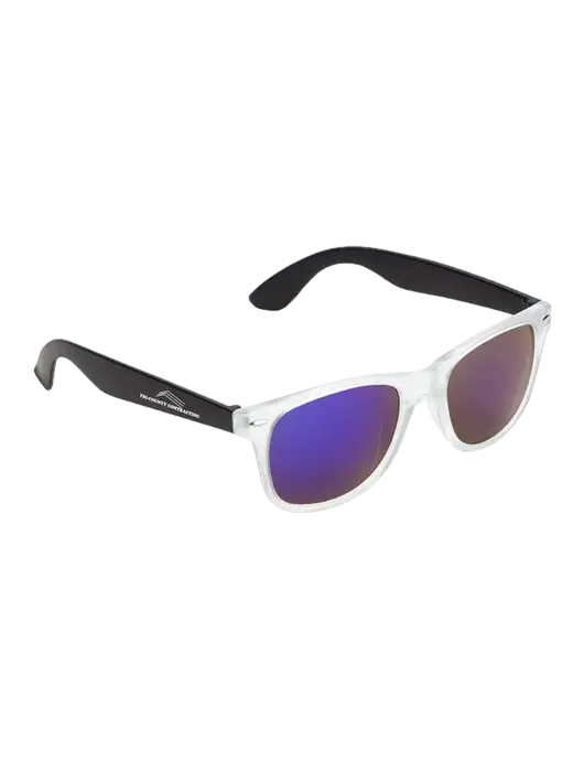 Key West Black Mirrored Sunglasses w/Tri-County Logo