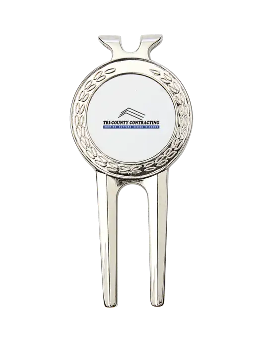 Silver Divot Tool, 1.5 x 3 w/Tri-County Logo