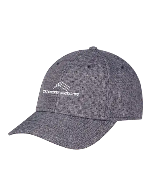 Heather Charcoal Structured Linen Look Cap Hook & Loop w/Tri-County Logo