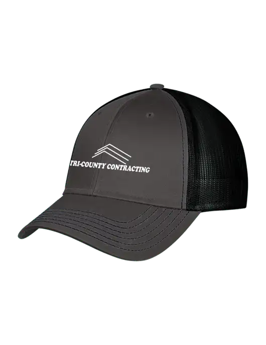 Charcoal & Black Mesh Trucker Cap Snap Back w/Tri-County Logo