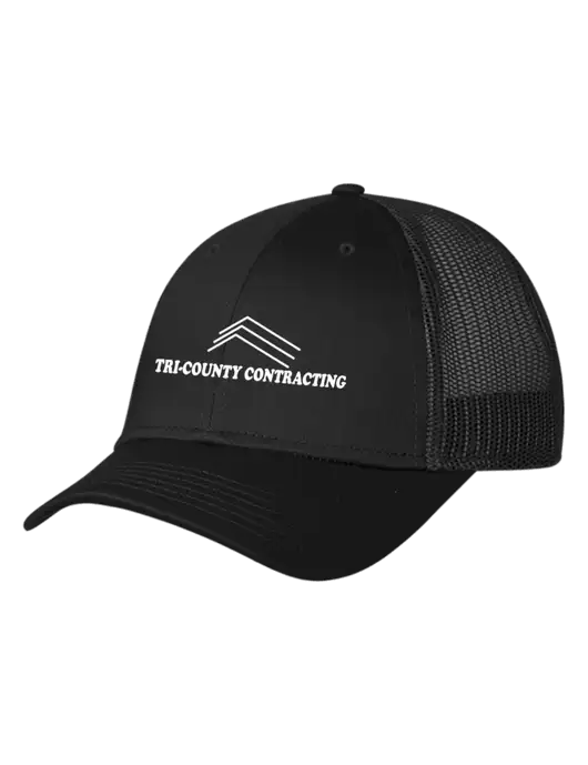 Black Mesh Trucker Cap Snap Back w/Tri-County Logo
