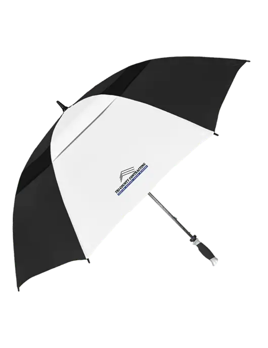 Black/White Vented Typhoon Tamer Golf Umbrella w/Tri-County Logo