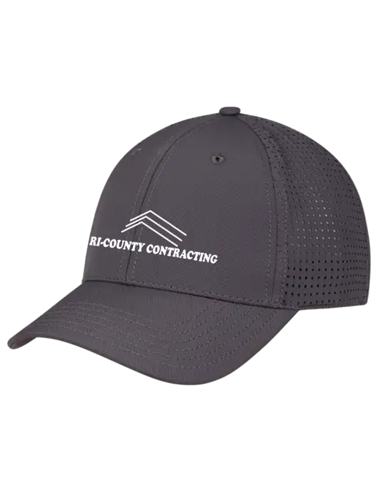Charcoal Performance Stretchable Cap Hook & Loop w/Tri-County Logo
