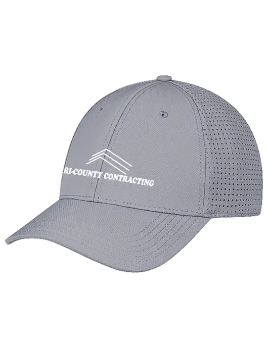 Grey Performance Stretchable Cap Hook & Loop w/Tri-County Logo