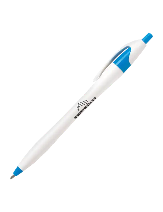 Novella Sapphire Blue/White Splash Pen - Blue Ink w/Tri-County Logo
