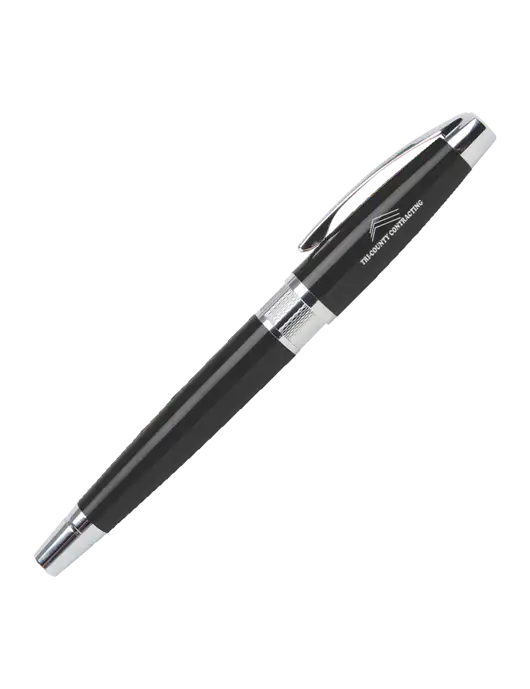 Masscotti Black Rollerball Pen - Black Ink w/Tri-County Logo